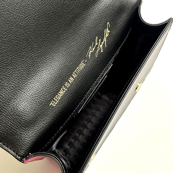 NWT Original $230 Karl Lagerfeld Paris Simone Flap Top Handle Crossbody Studded - Picture 9 of 11